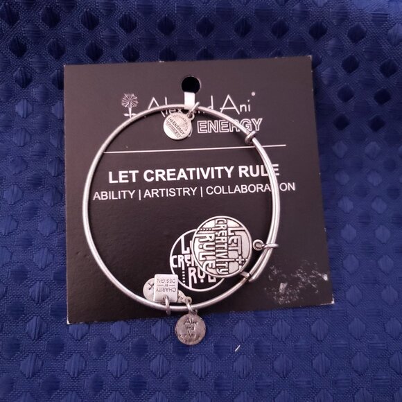 NWT Alex & Ani silver creativity rule bracelet  w/ card     A-307 - Picture 4 of 5